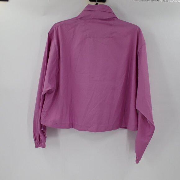 Girlfriend collective windbreaker jacket women's small zip up crop pink hooded - Picture 8 of 15